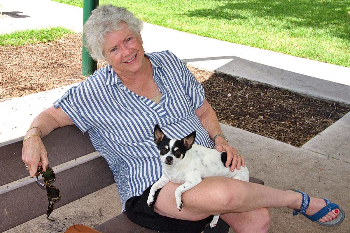 Karen Arcaidpane  with one of her dogs