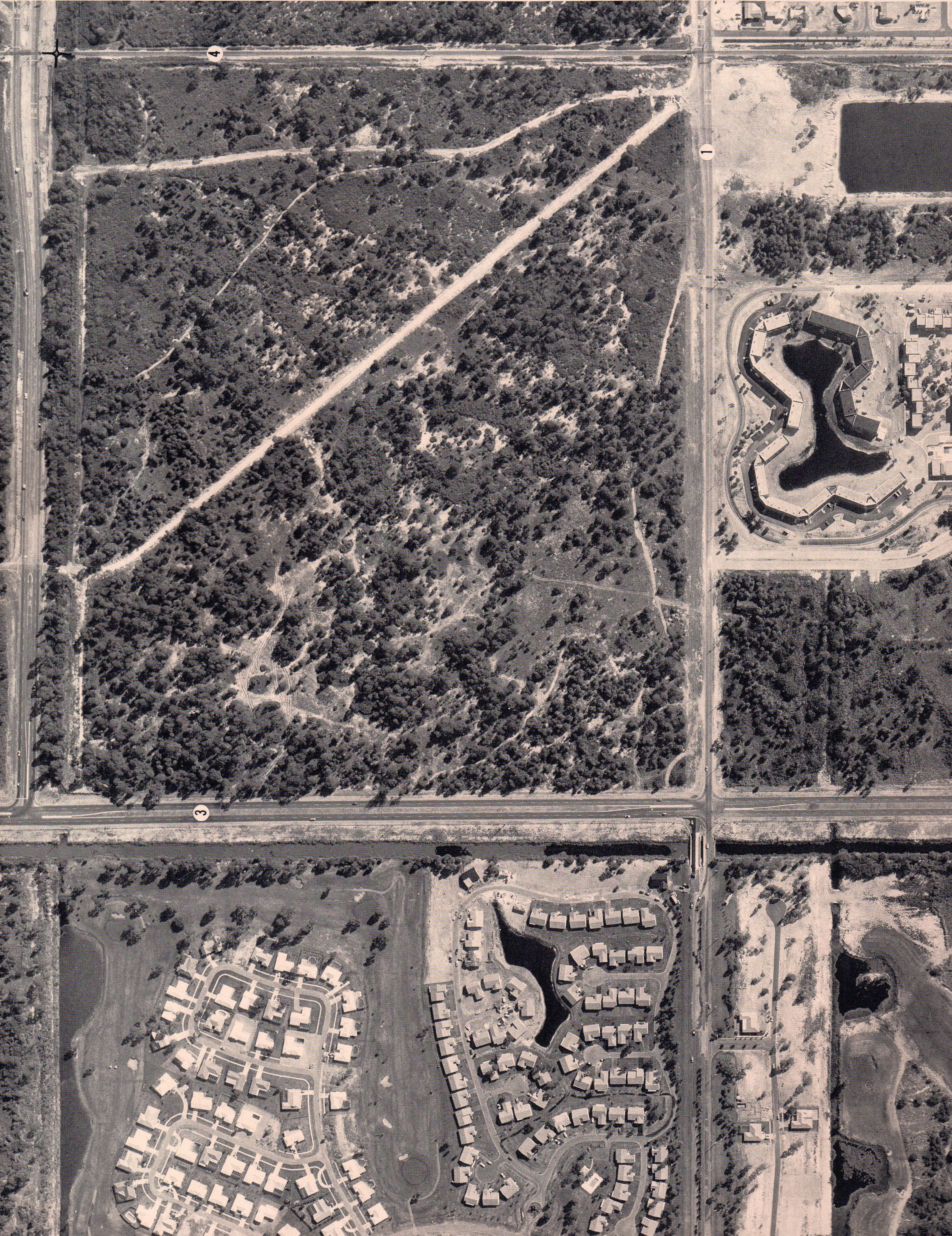 Aerial view of Sugar Sand Park in 1975