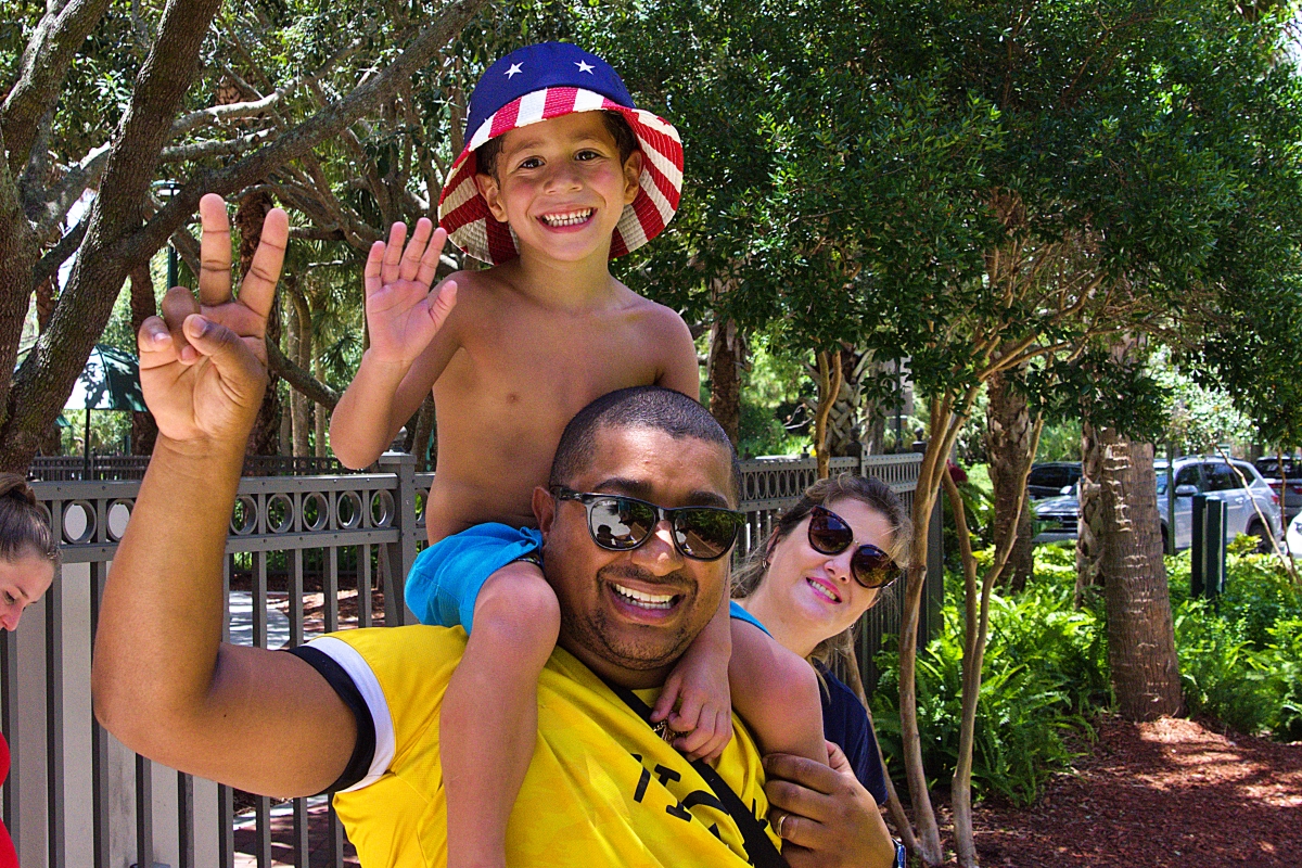 Enjoying the July Fourth Block Party at Sugar Sand Park