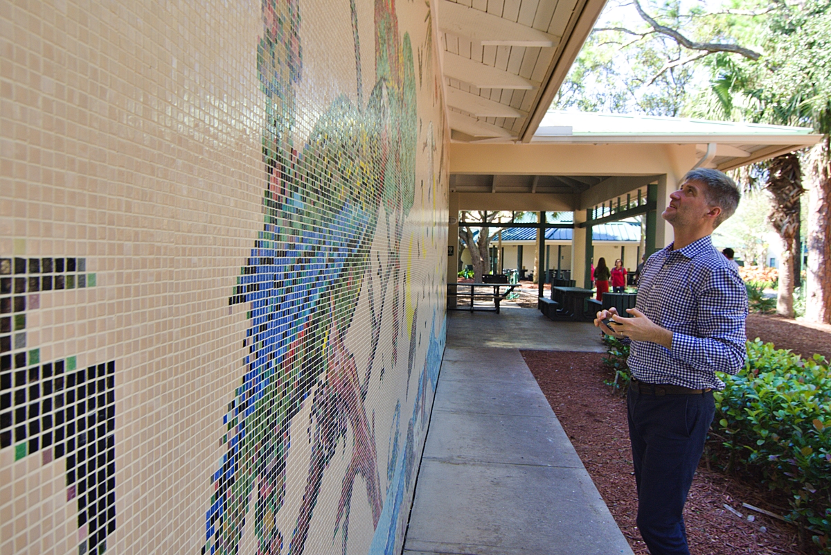 James Prosek views mural