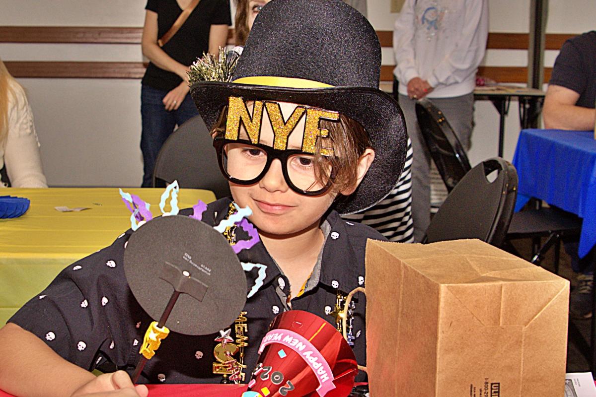 Boy decked out for noon year's eve